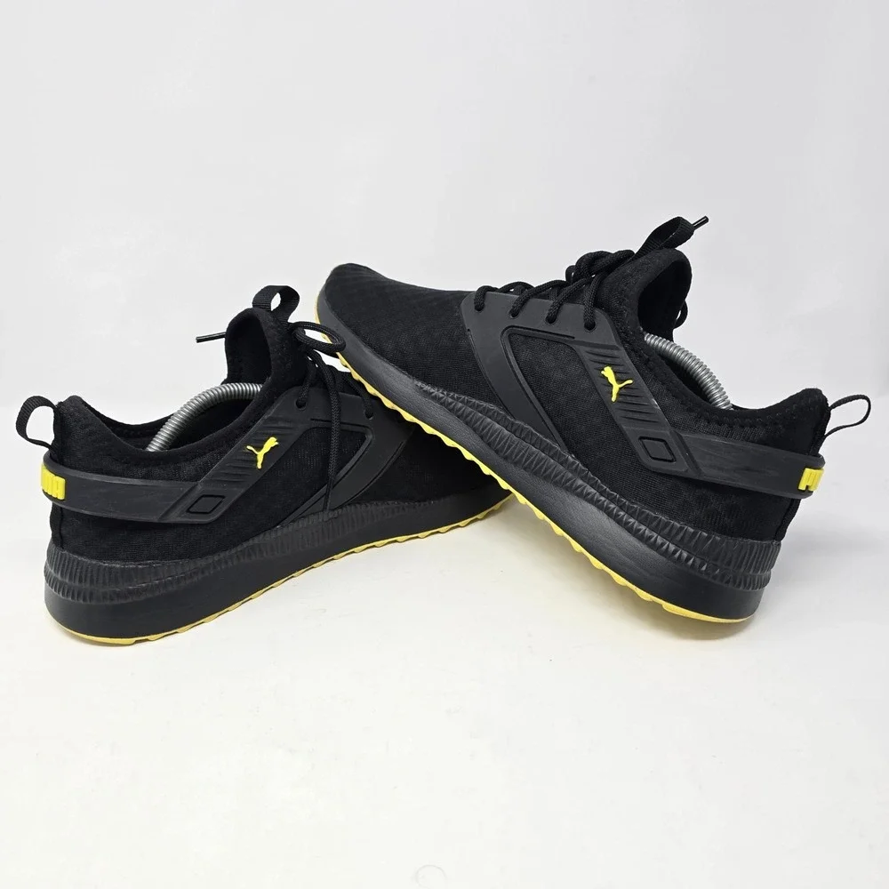 Puma Pacer Next Cage Mens Black Yellow Athletic Sneakers 370009-12 Size 12